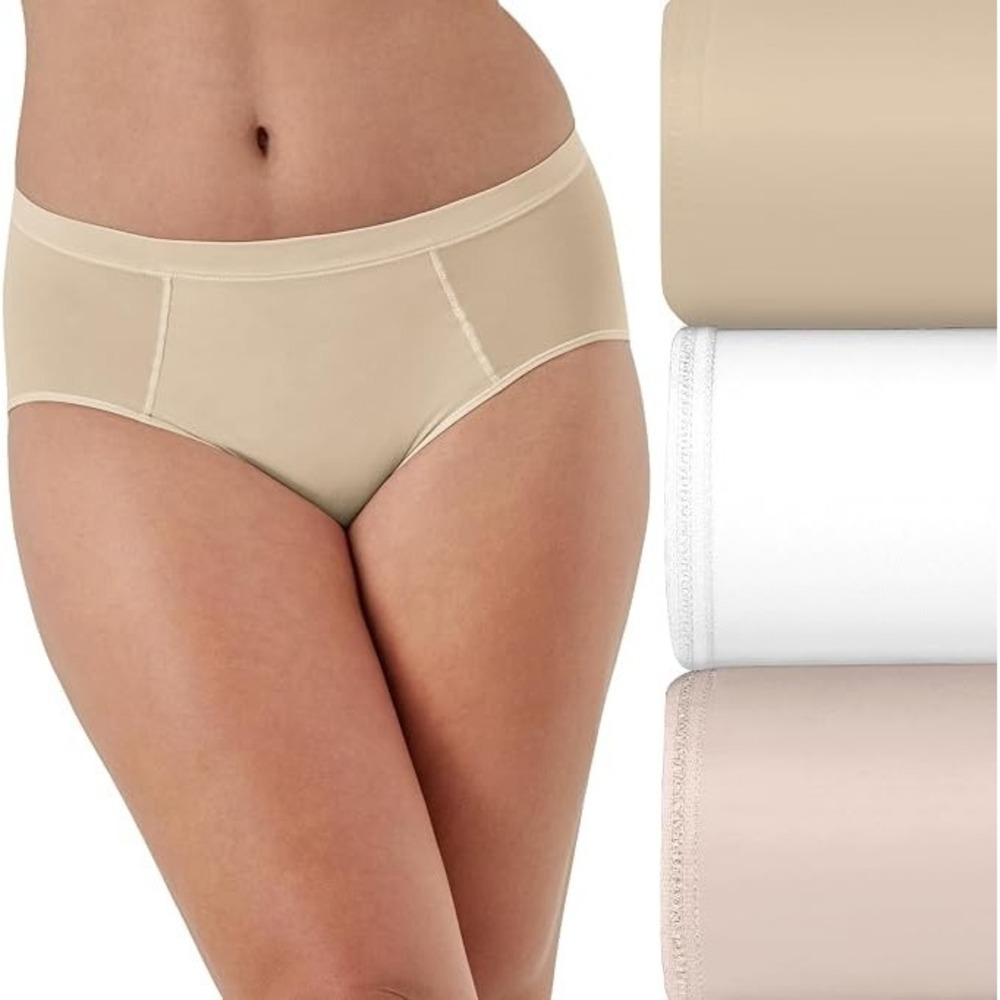 Lot of 9 Bali Women's Brief Underwear Second Skin Mesh Brief Panties Size 8 NEW!